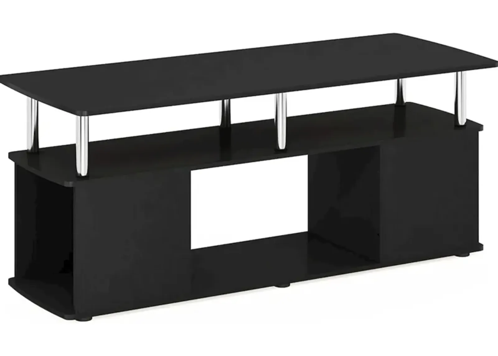 Furinno Furinno JAYA Utility Design Coffee Table, Americano, Stainless Steel Tubes