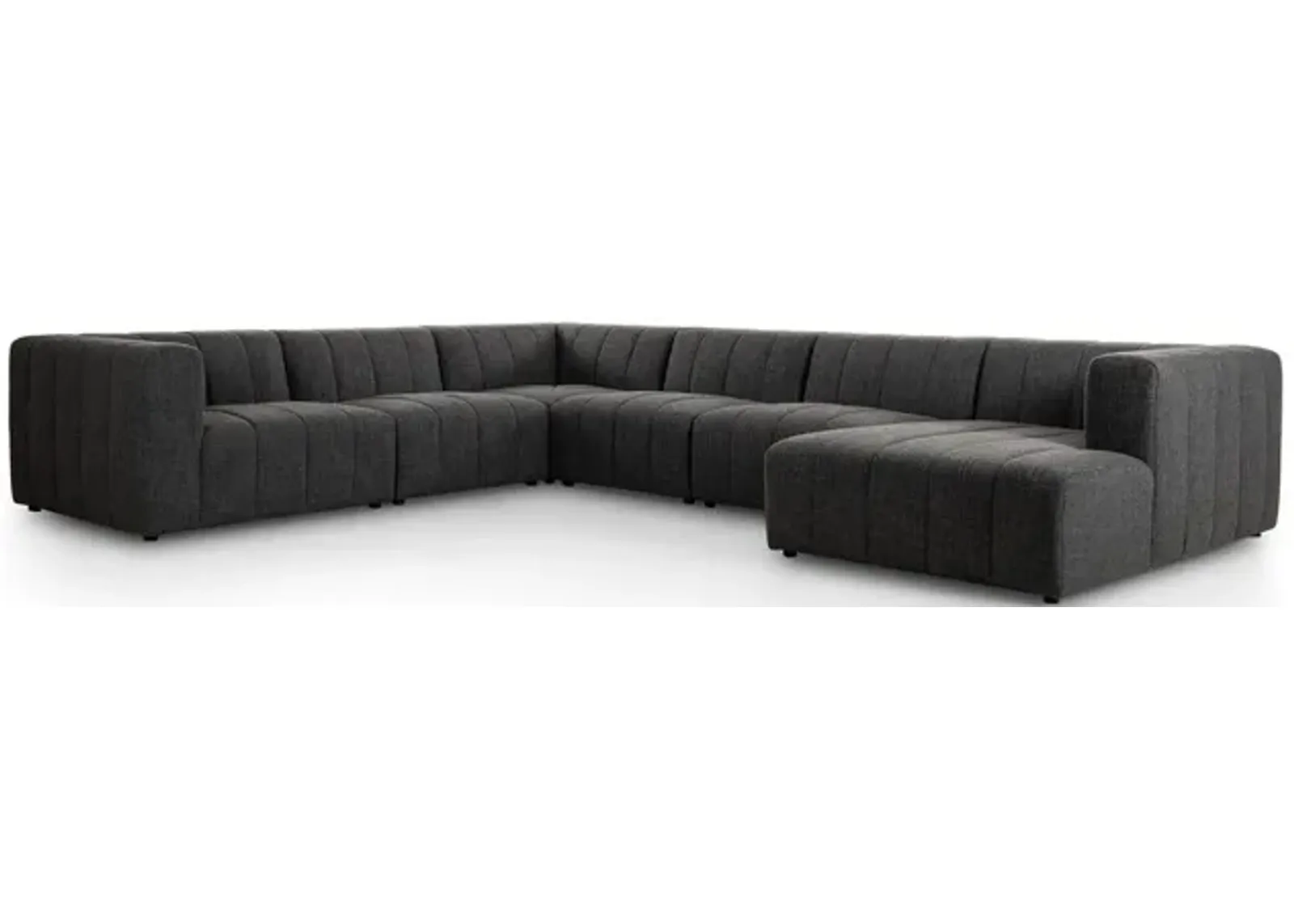 Langham Channeled 6-Piece Raf Chaise Sectional