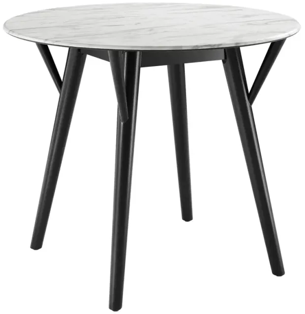 Modway - Gallant 36" Round Performance Artificial Marble Dining Table Black White