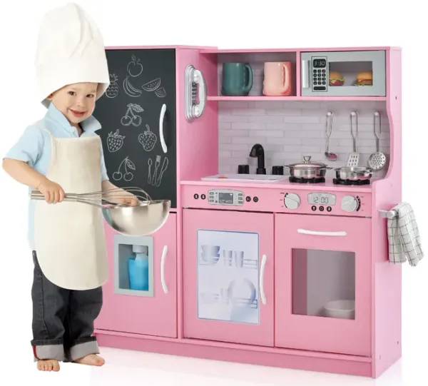 Toddler Pretend Play Kitchen for Boys & Girls – Interactive Toy Kitchen Set for Learning & Fun