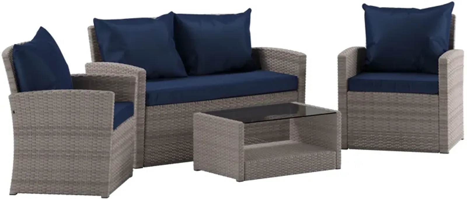 4PC Black Patio Set