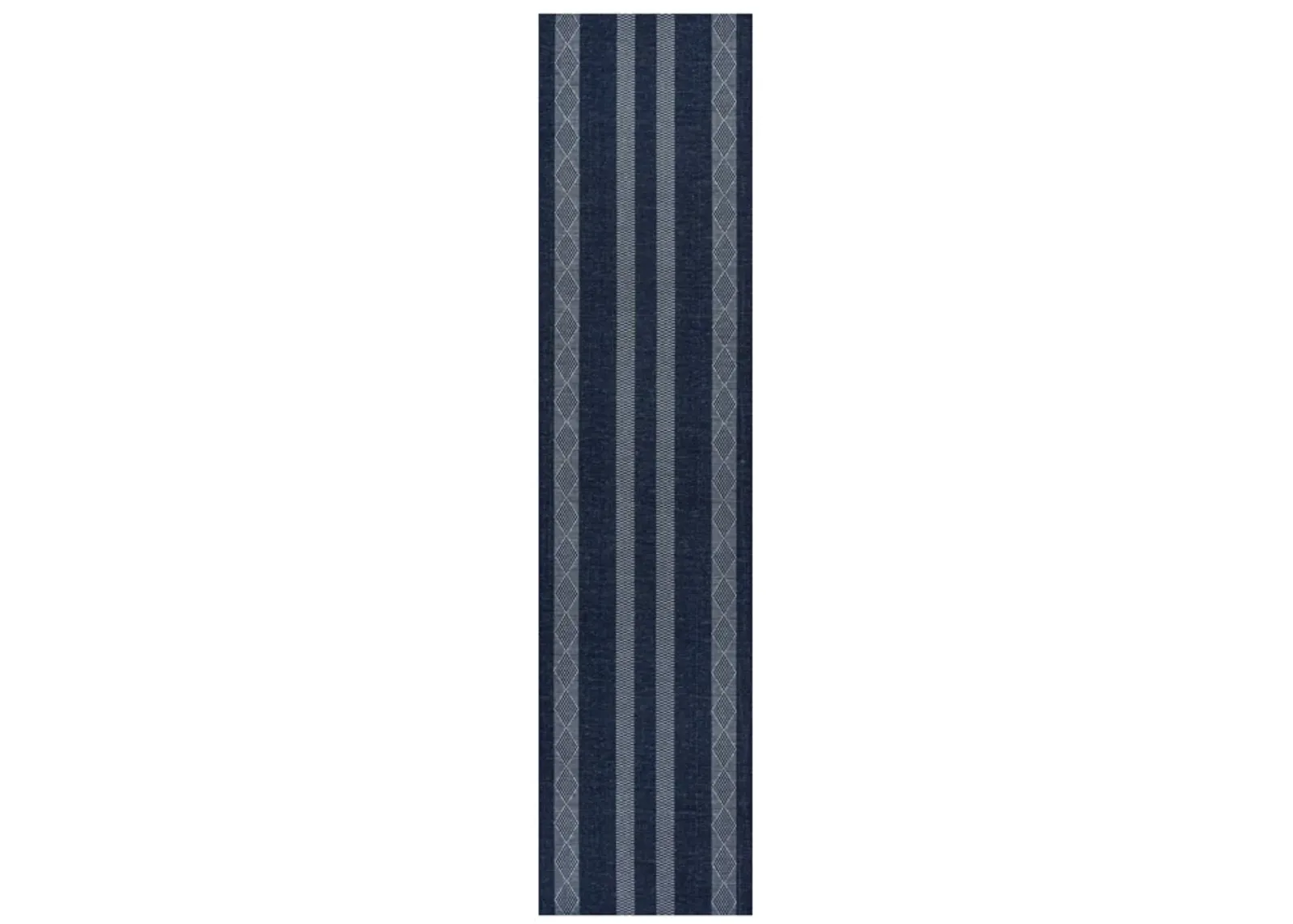 Nautisk Trellis Stripe Machine Washable Area Rug