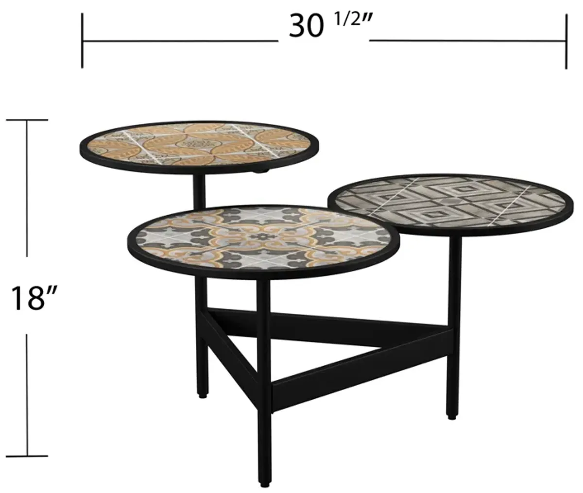 Margo Outdoor 3-Tier Cocktail Table