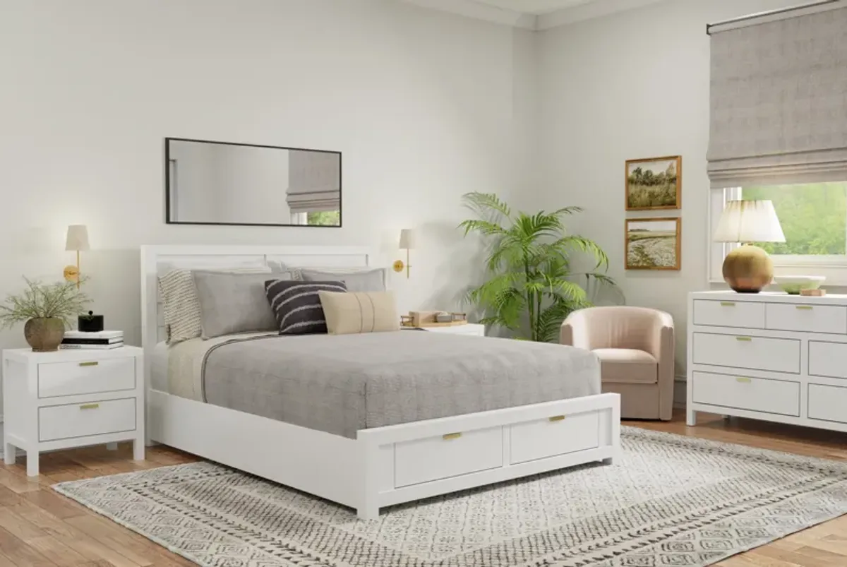 Carmel California King Storage Bed, White