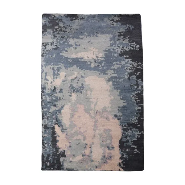 HAND KNOTTED WOOL Abstract AREA RUGS  - 5'x8', Rectangle Shape, Multicolor Color, Abstract Modern, Medium Pile Handmade Area Rugs for Living Room, Bed Room (N00804)