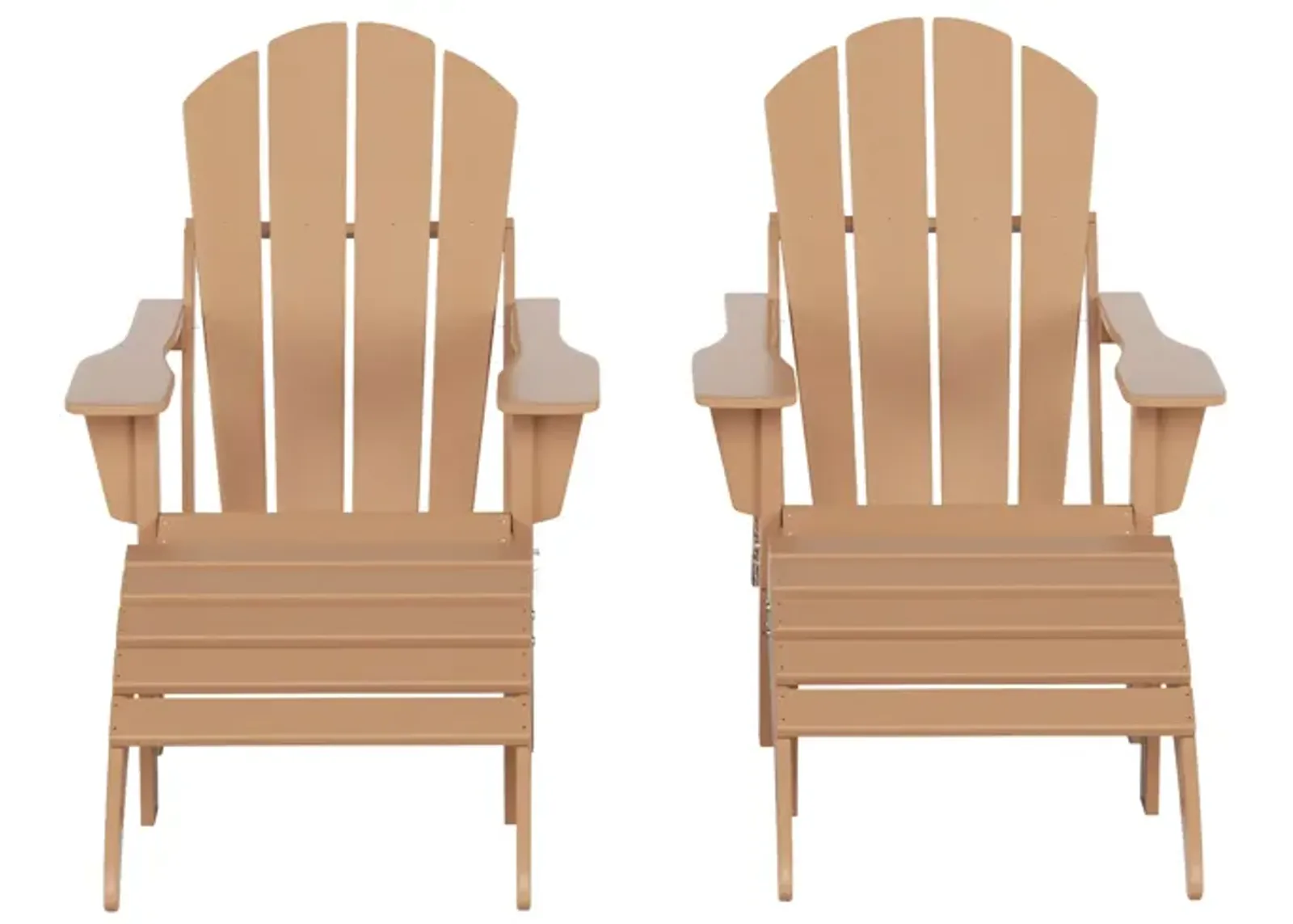 WestinTrends 4-Piece Folding Adirondack Chair With Footrest Ottoman Set