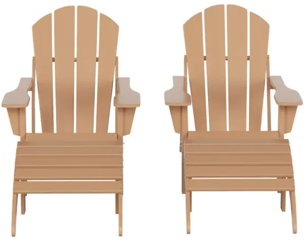 WestinTrends 4-Piece Folding Adirondack Chair With Footrest Ottoman Set