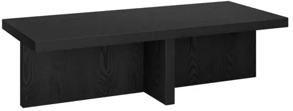 Hudson&Canal Elna 54 Wide Rectangular Coffee Table in Black Grain