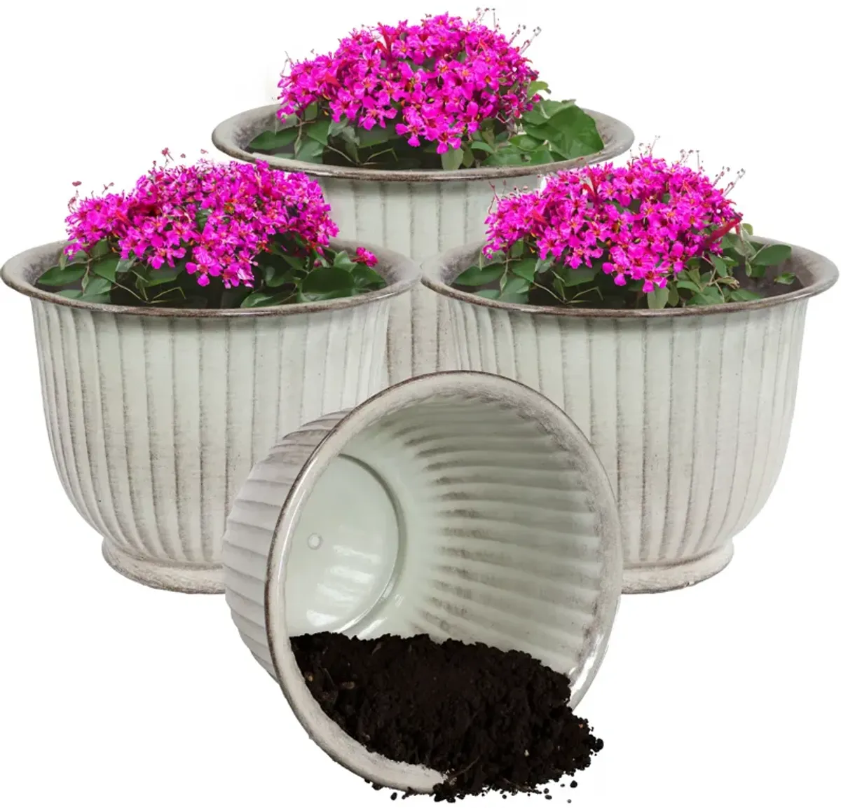 Carlotta Metal Outdoor Planter Set of 4