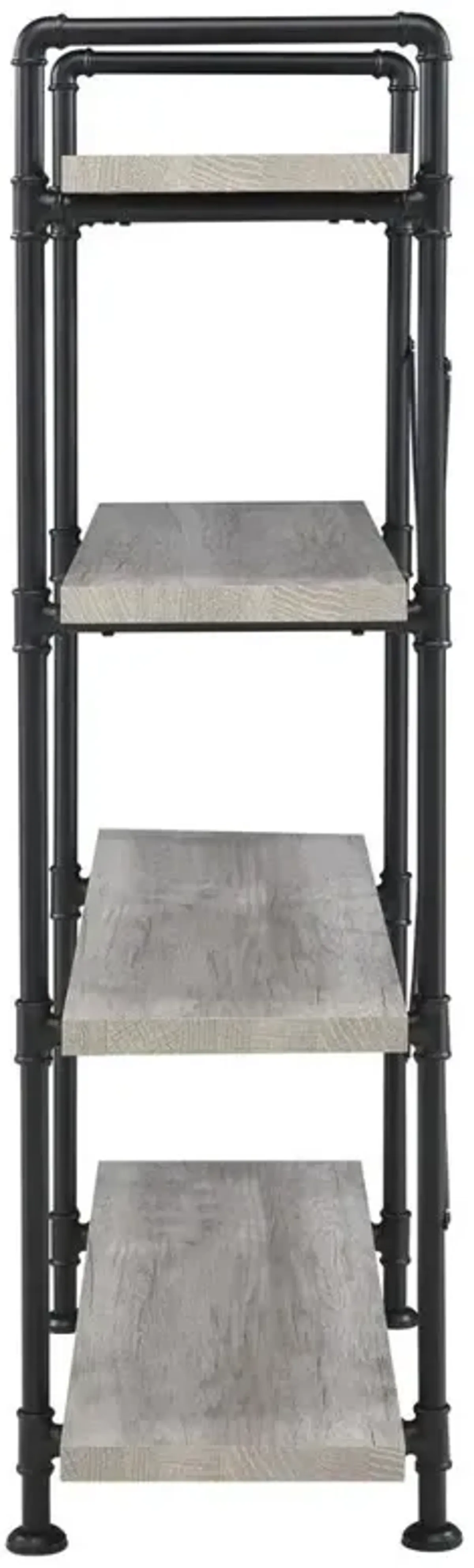 Delray 4-tier Open Shelving Bookcase Grey Driftwood and Black