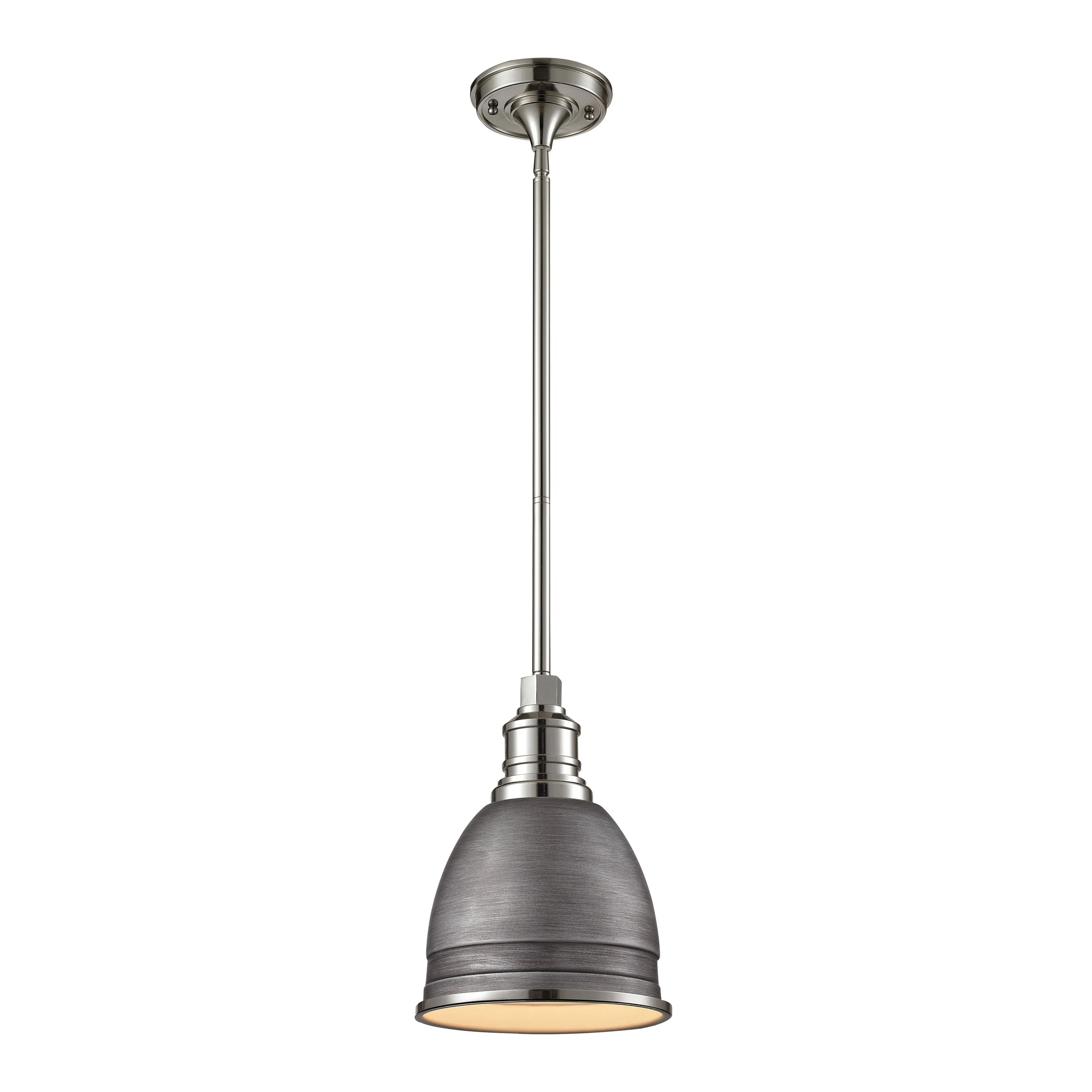 Carolton 8'' Wide 1-Light Polished Nickel Mini Pendant