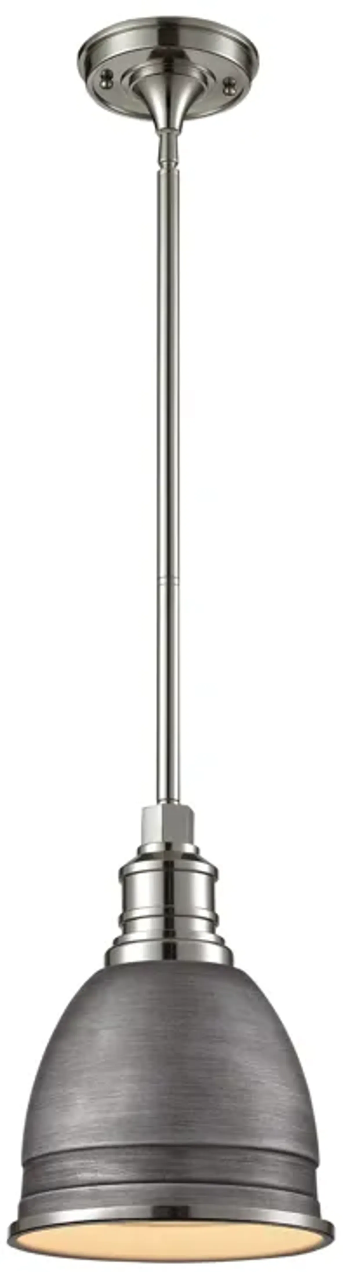 Carolton 8'' Wide 1-Light Polished Nickel Mini Pendant