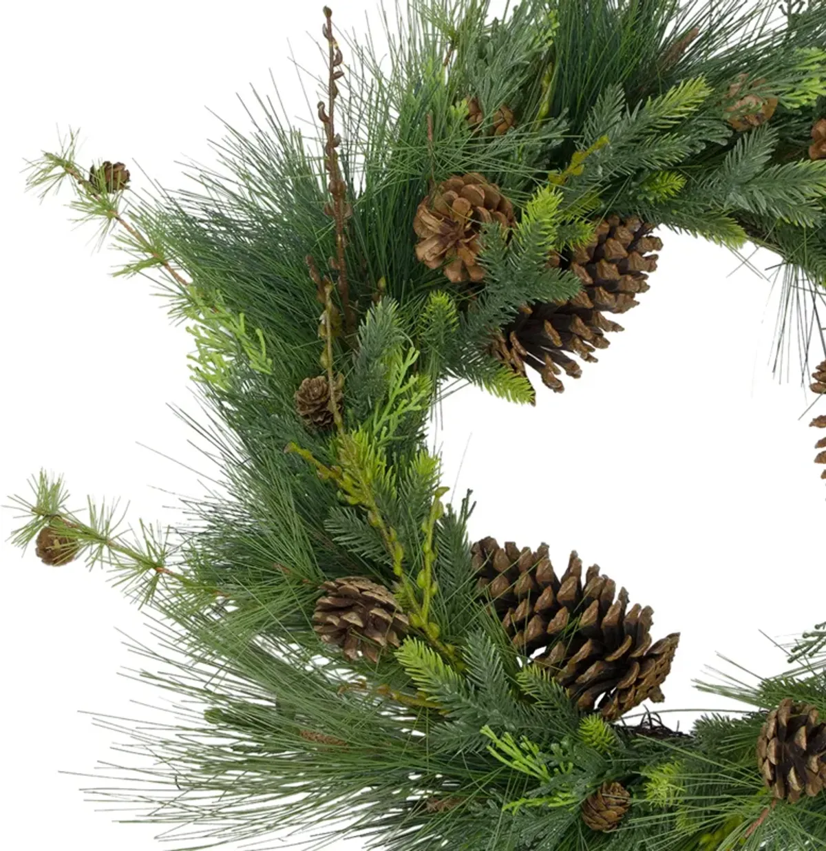 28" Long Needle and Pine Cones Artificial Christmas Wreath - Unlit