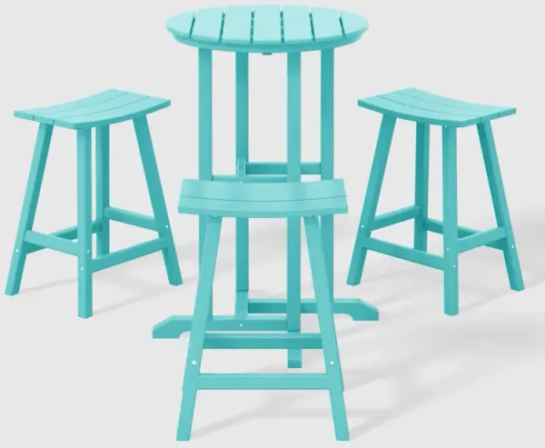 WestinTrends Outdoor Patio Counter Height Bar Stools Bistro Bar Table 4-Piece Set