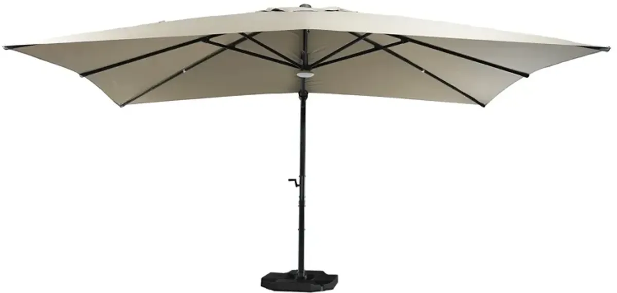 10x13 ft. 360 Rotable Cantilever Patio Umbrella with BaseandBT in Taupe