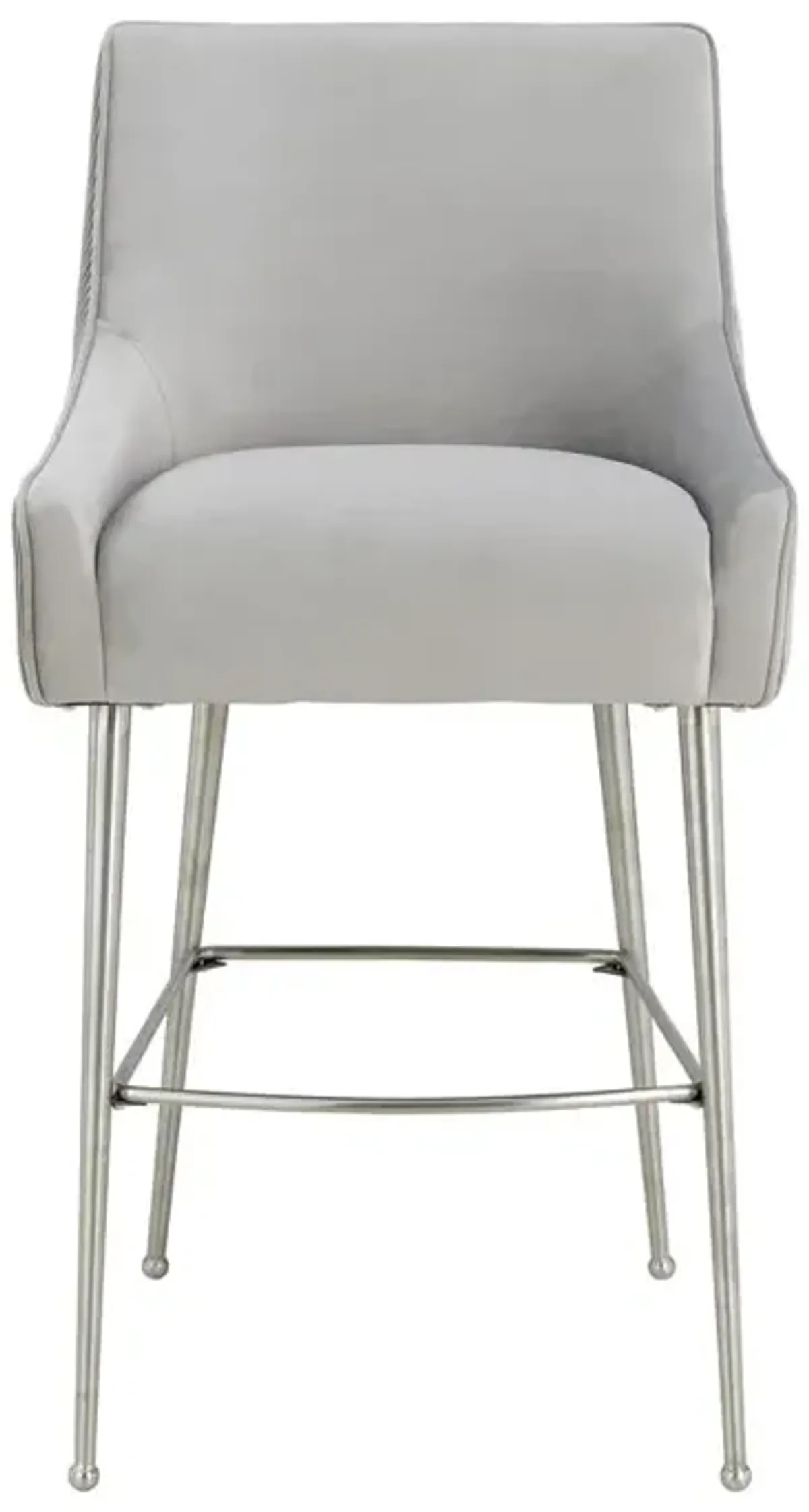 Belen Kox Glamour Grey Velvet Bar Stool, Belen Kox