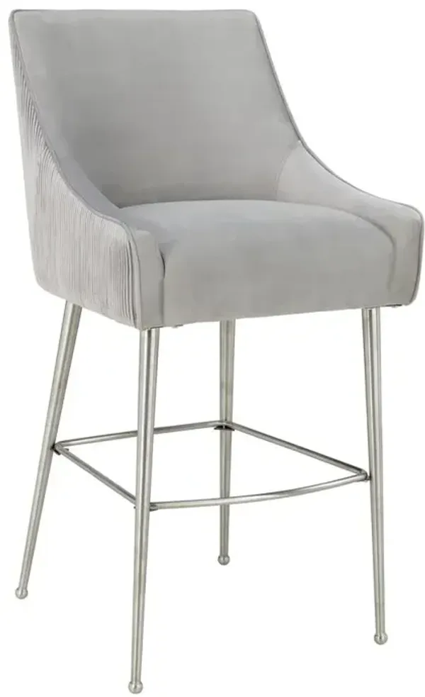 Belen Kox Glamour Grey Velvet Bar Stool, Belen Kox