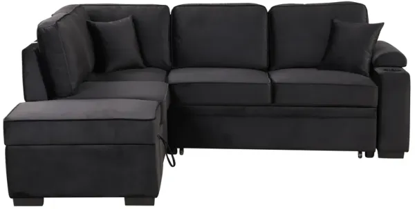 Streamdale L-Shaped Sleeper Sofa with Storage Ottoman