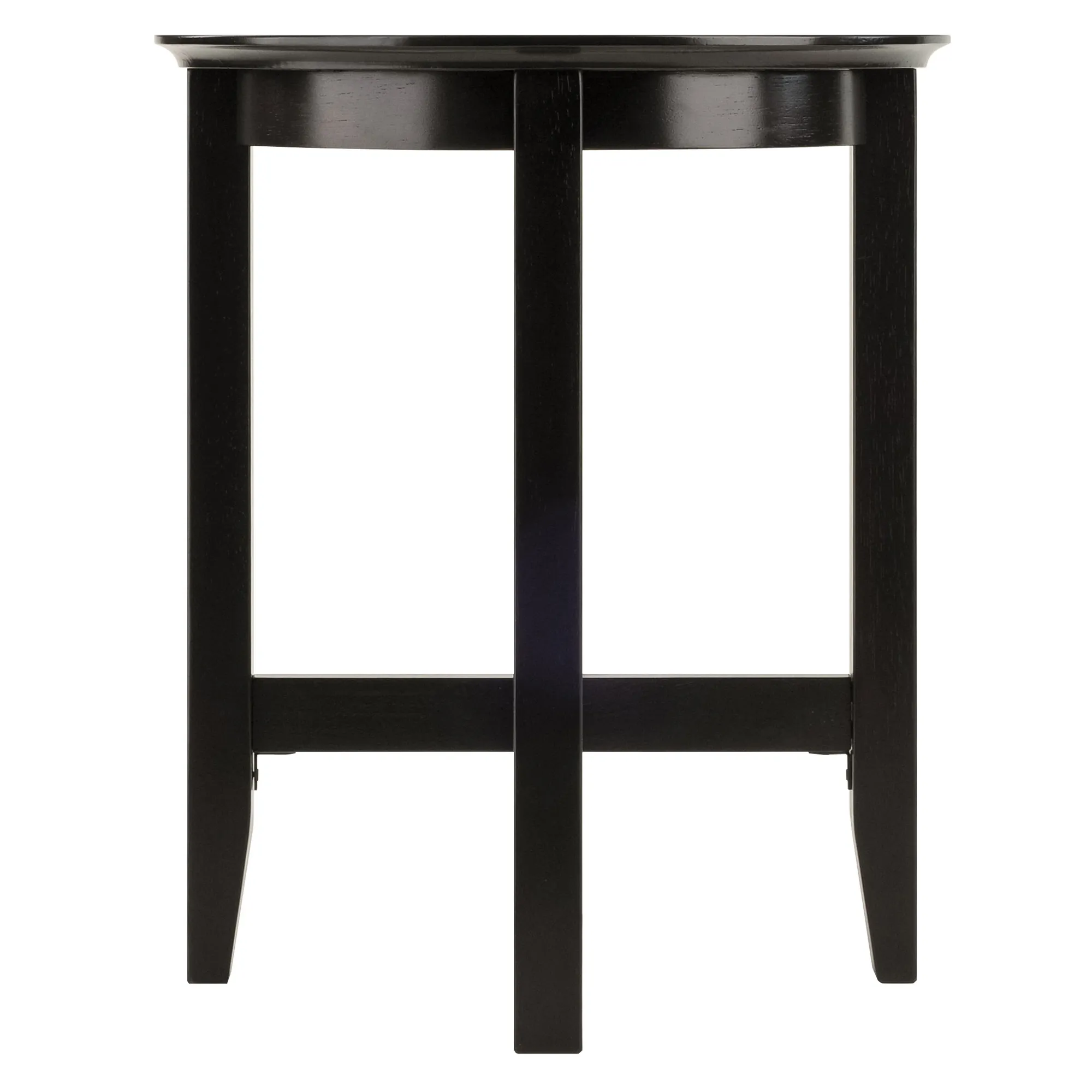 Winsome Ergode Deluxe Wood Sasha Accent Table | Sleek Curved Design | Ample Storage | Black Finish | Multiple Finishes Available | Assembly Hardware Included | 20" W x 20" D x 27" H (92118-VV)