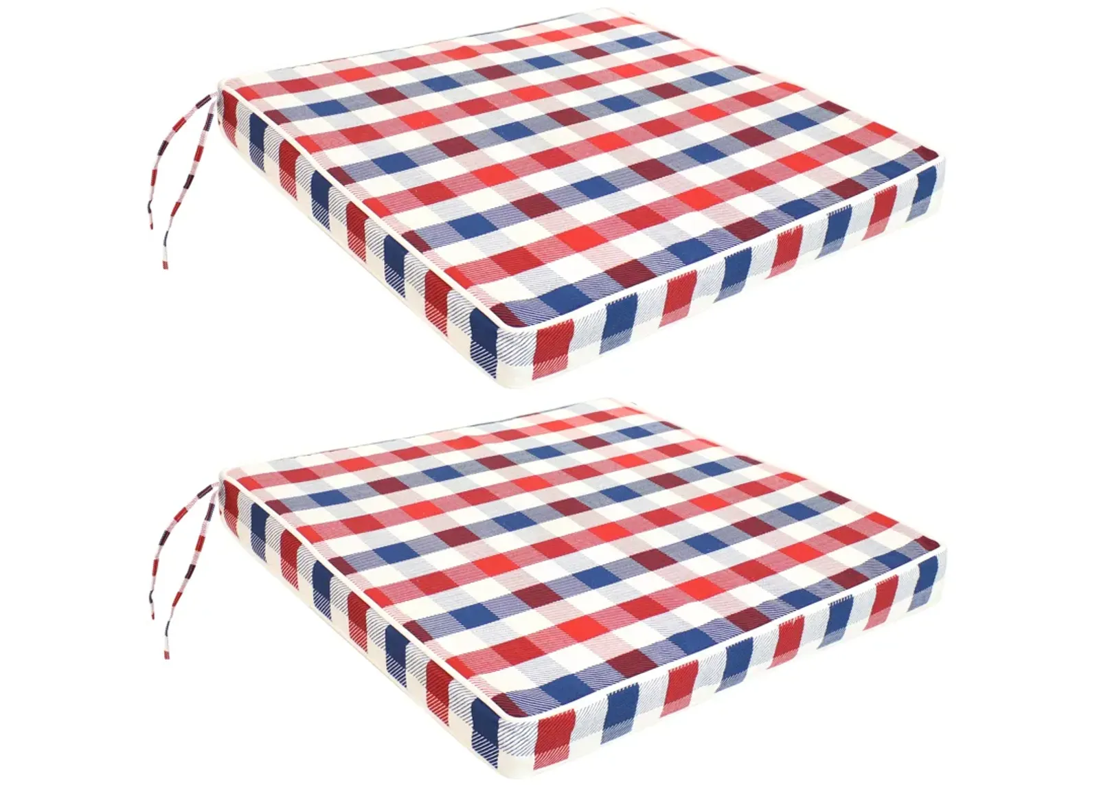 Sunnydaze Set of 2 17" Square Seat Cushions with Ties