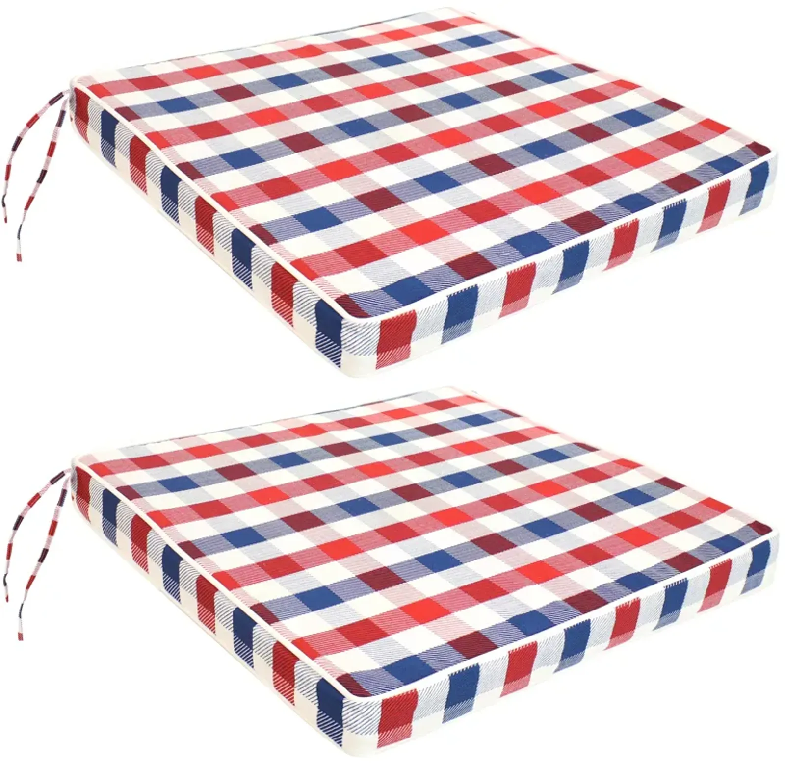 Sunnydaze Set of 2 17" Square Seat Cushions with Ties