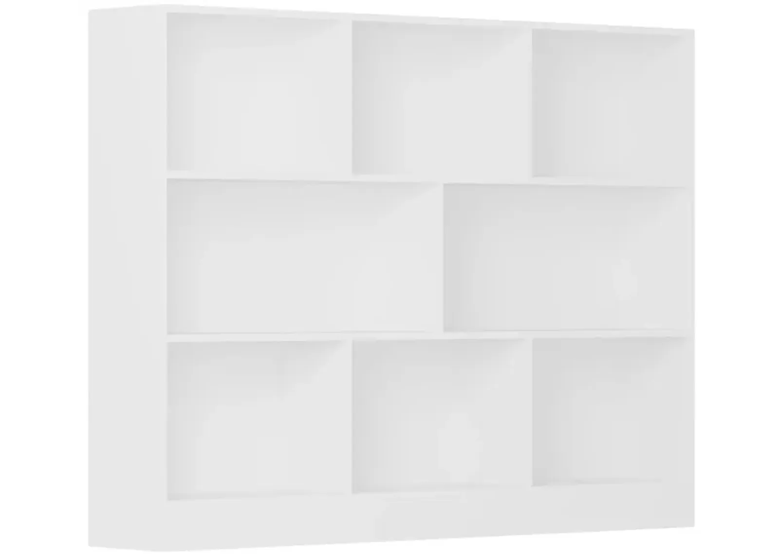 40.9 in. H x 39.4 W White Wood 8-Shelf Freestanding Standard Bookcase Display Bookshelf With Cubes