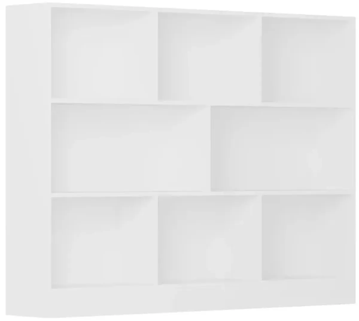 40.9 in. H x 39.4 W White Wood 8-Shelf Freestanding Standard Bookcase Display Bookshelf With Cubes