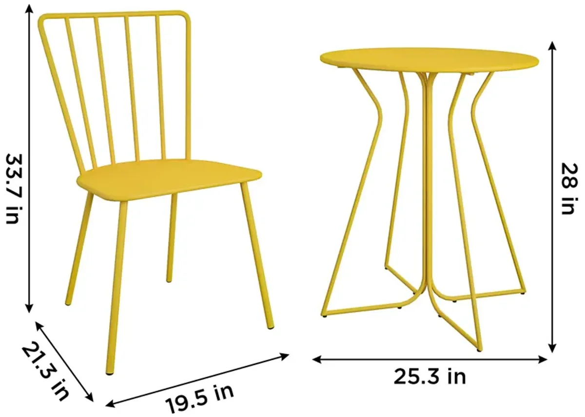 Novogratz Heidi Outdoor/Indoor 3 Piece Bistro Set