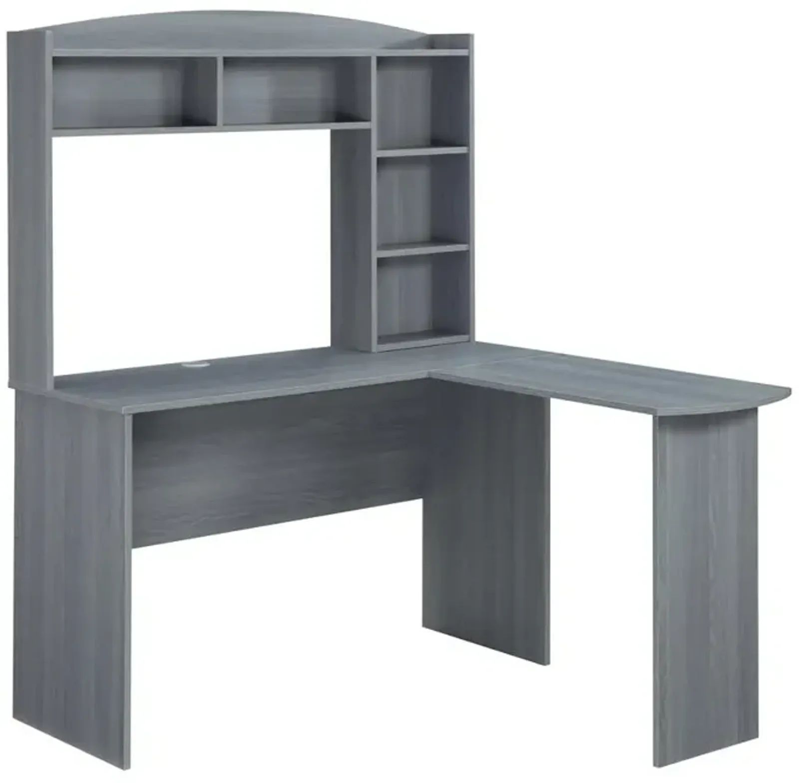 Techni Mobili Modern L-Shaped Desk with Hutch, Grey