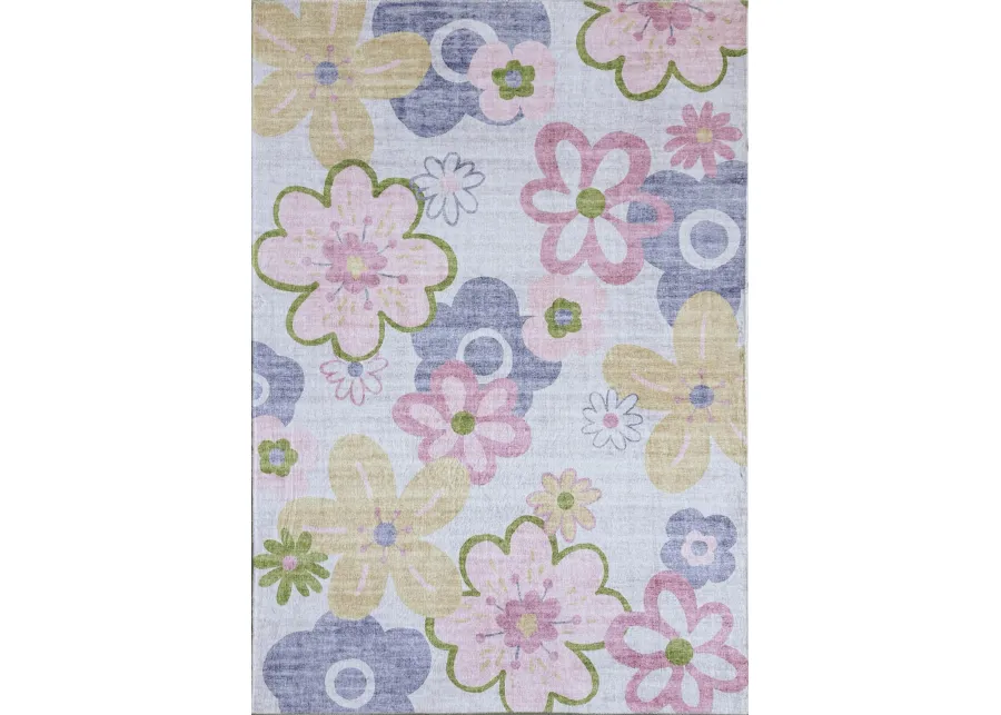 Soft Steps Playtime Fun Floral Pink Purple Soft Area Rug