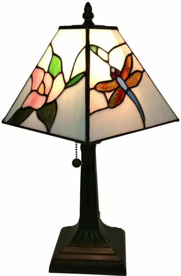 Hivvago 15" Dark Brown Metal Candlestick Table Lamp With White Empire Shade