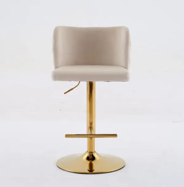 Streamdale Classic Velvet Swivel Barstools with Gold Base (Set of 2)