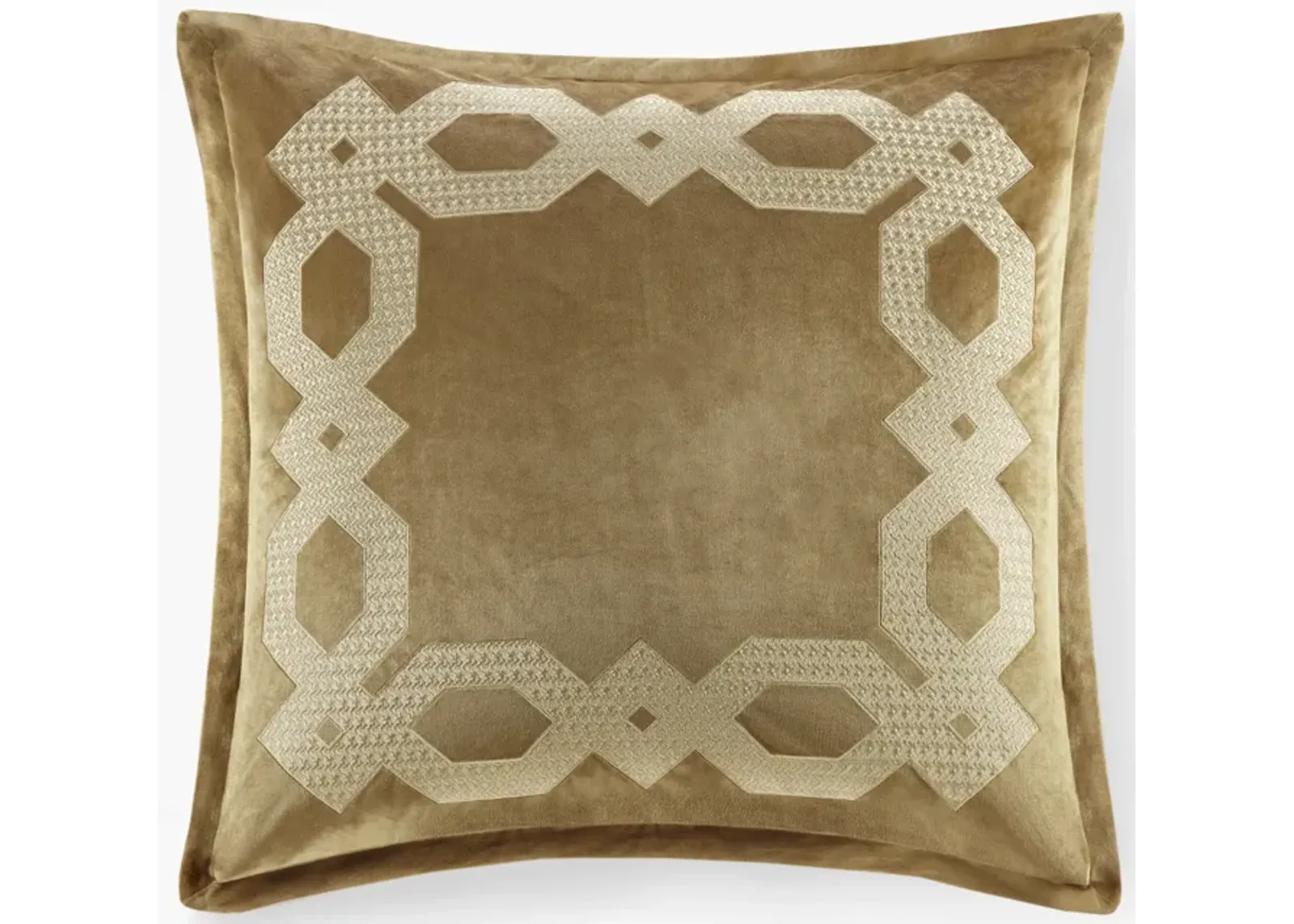 Gracie Mills Mallor Geometric Embroidered Velvet European Pillow Sham