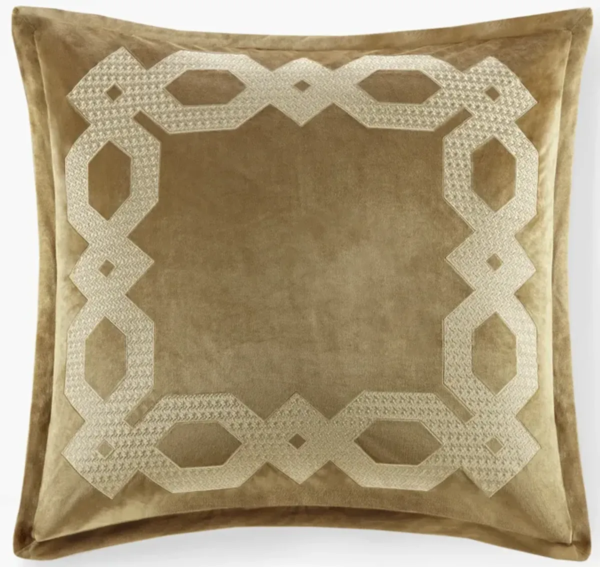 Gracie Mills Mallor Geometric Embroidered Velvet European Pillow Sham