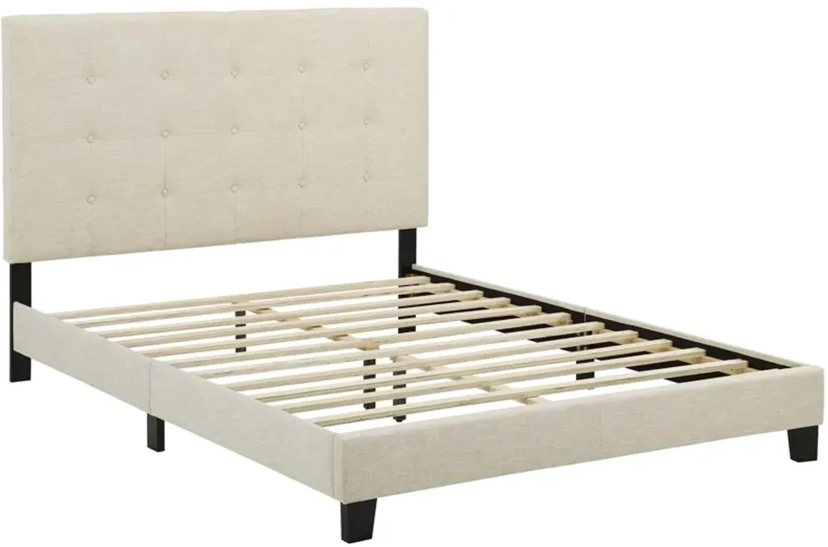 Modway - Melanie Queen Tufted Button Upholstered Fabric Platform Bed