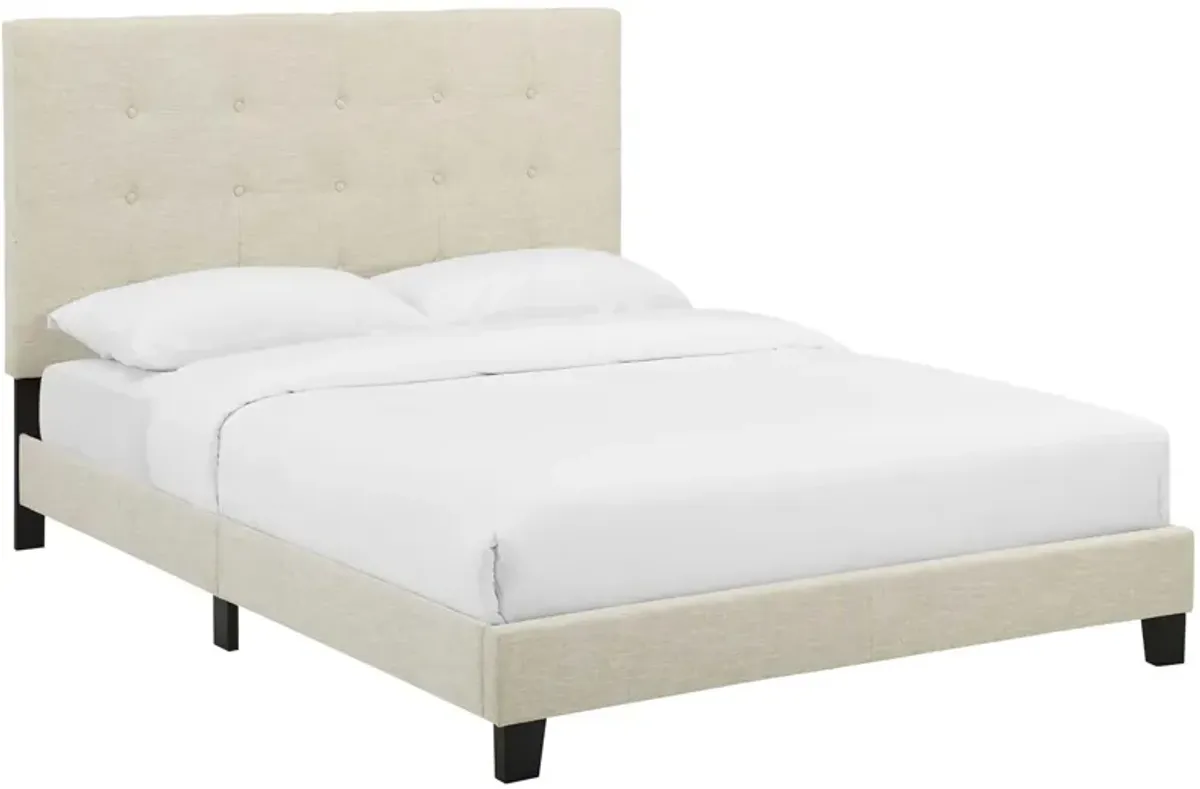 Modway - Melanie Queen Tufted Button Upholstered Fabric Platform Bed