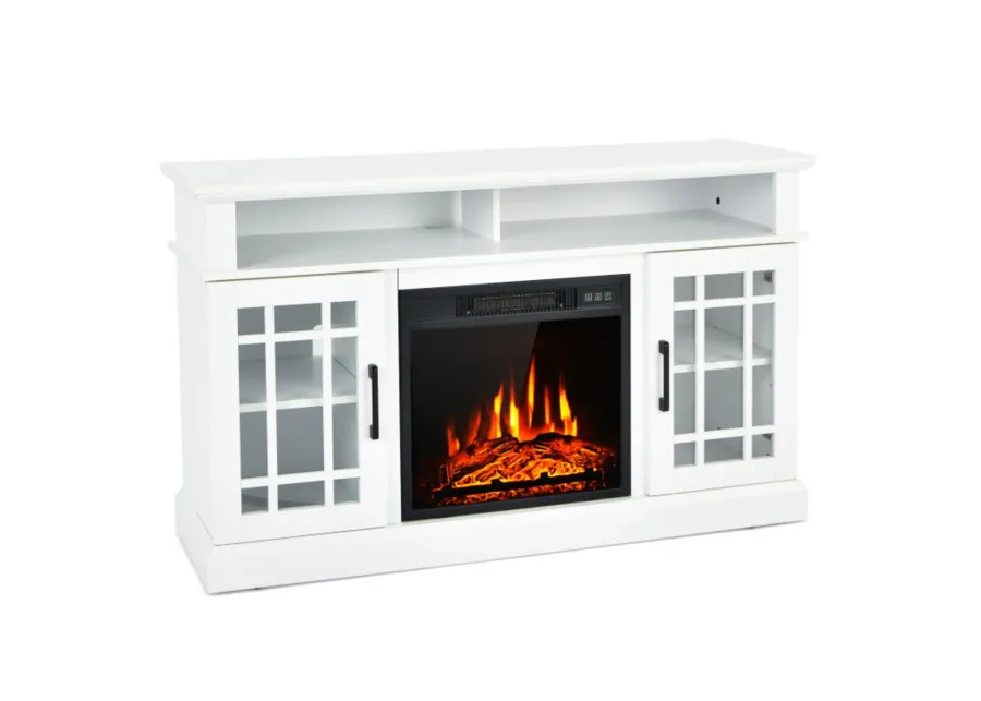 Hivvago 48 Inch Electric Fireplace TV Stand with Cabinets for TVs Up to 55 Inch