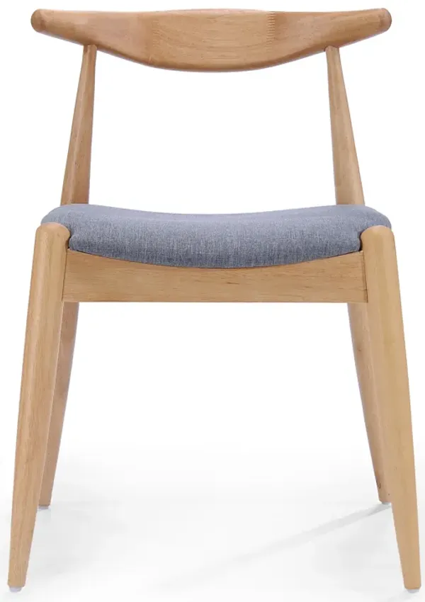Merax Set of 2 Rubberwood Dining Chairs - Ergonomic Backrest with Thick Comfort Cushions, Solid Wood Kitchen Side Chairs