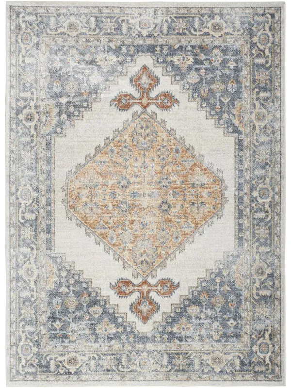 Astra Machine Washable ASW11 Gray/Gold 4' x 6' Rug