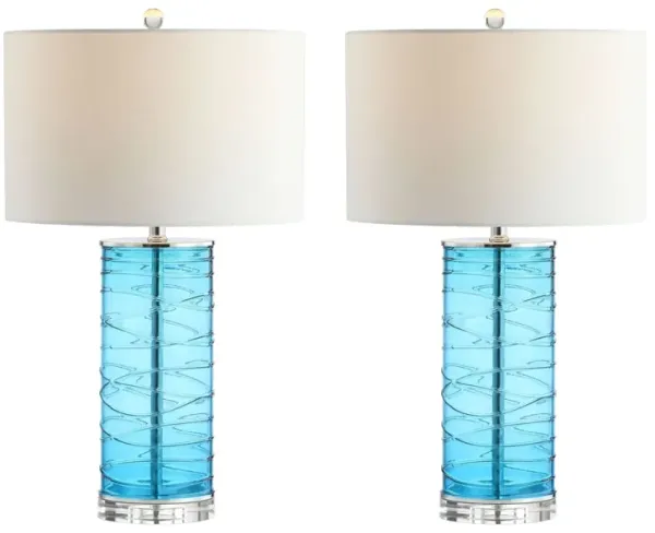 Cole Modern Fused Glass Cylinder LED Table Lamp (Set of 2)