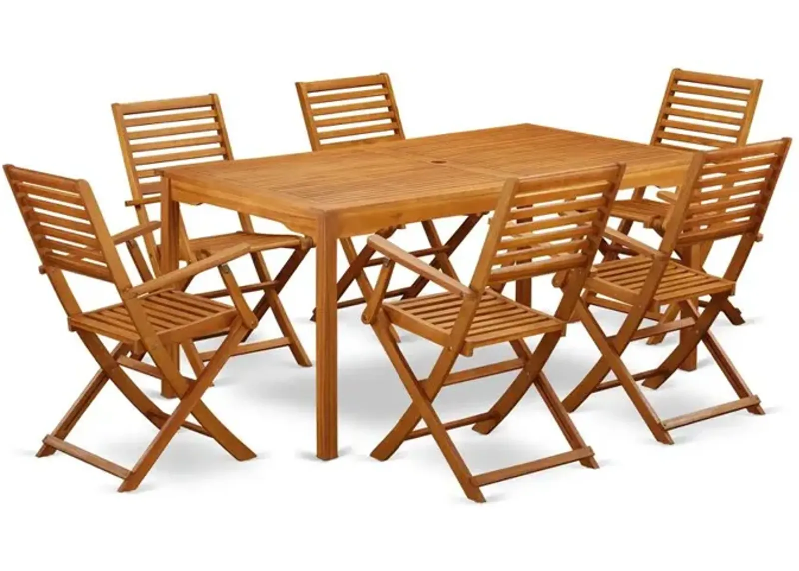 Wooden Patio Set Natural Oil