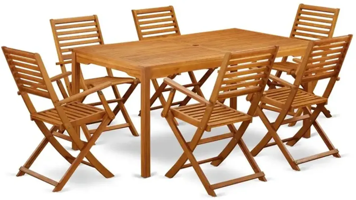 Wooden Patio Set Natural Oil