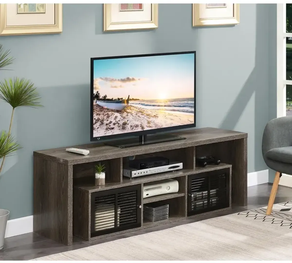 Convience Concept, Inc. Lexington 60 inch TV Stand with Storage Cabinets and Shelves