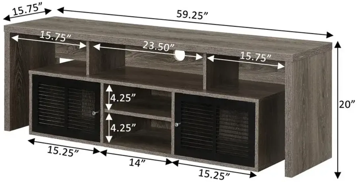 Convience Concept, Inc. Lexington 60 inch TV Stand with Storage Cabinets and Shelves