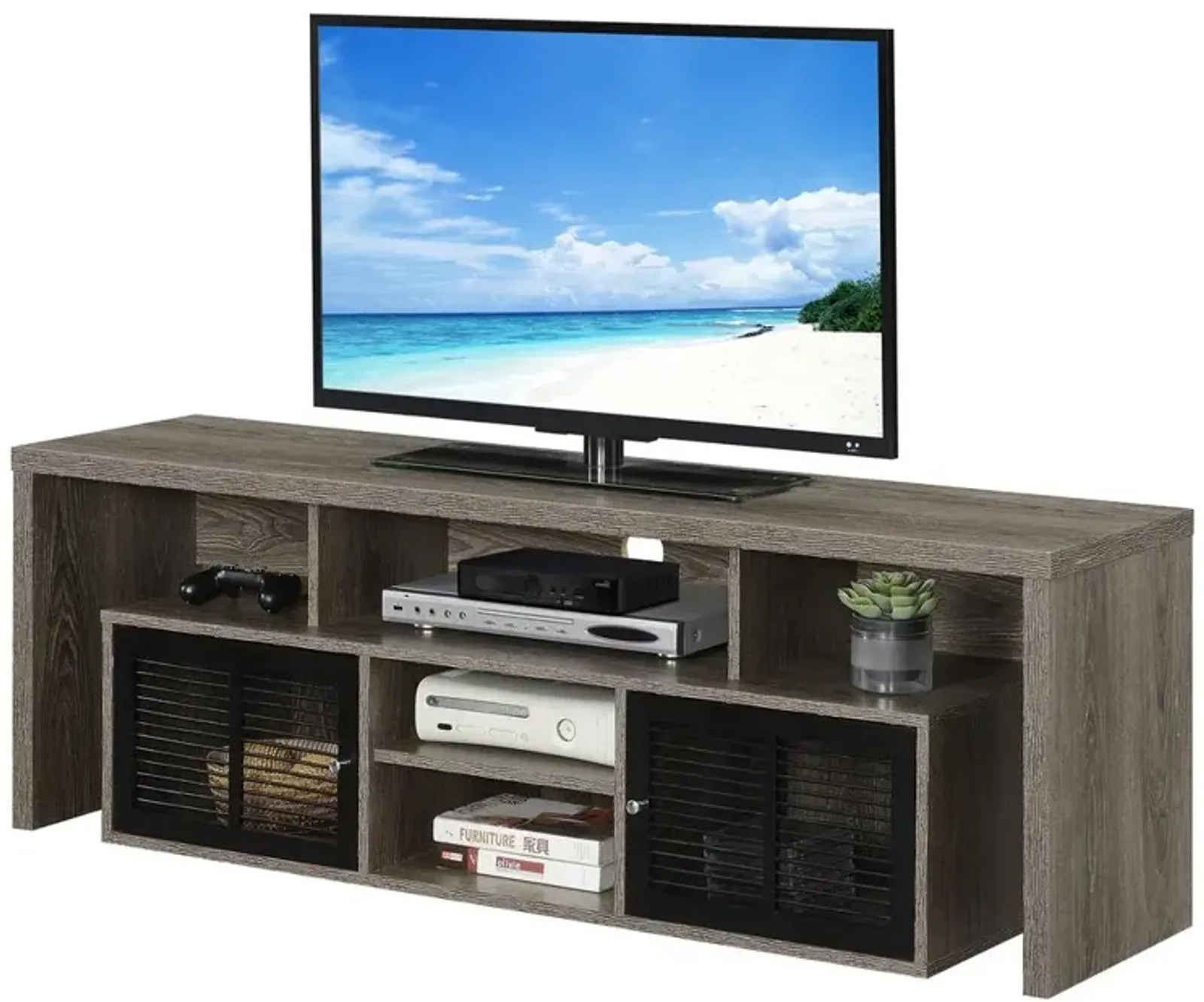 Convience Concept, Inc. Lexington 60 inch TV Stand with Storage Cabinets and Shelves