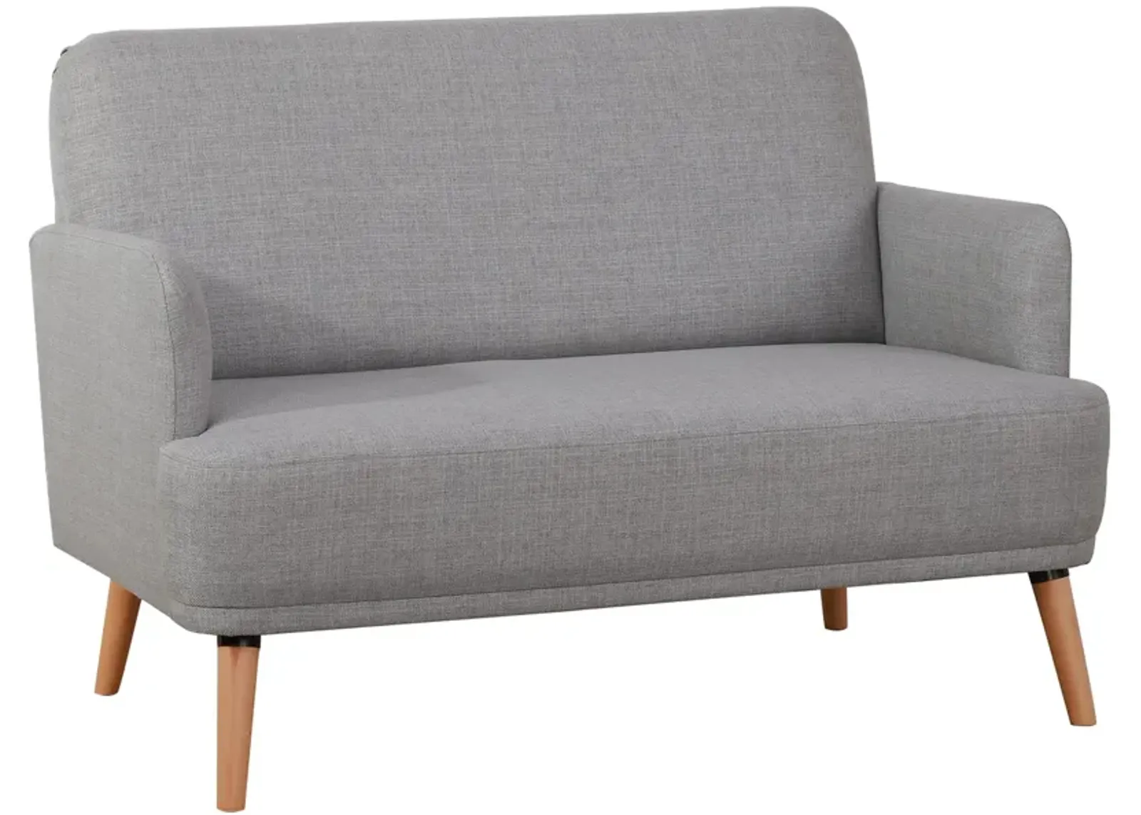 Grey Compact Seating: 48" Upholstered Loveseat for Small Spaces