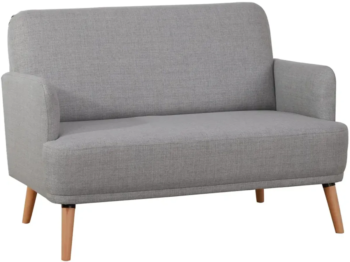 Grey Compact Seating: 48" Upholstered Loveseat for Small Spaces