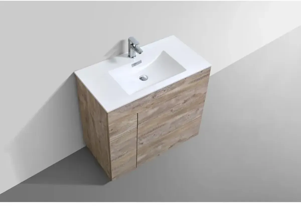 Kubebath Milano 36 Nature Wood Modern Bathroom Vanity