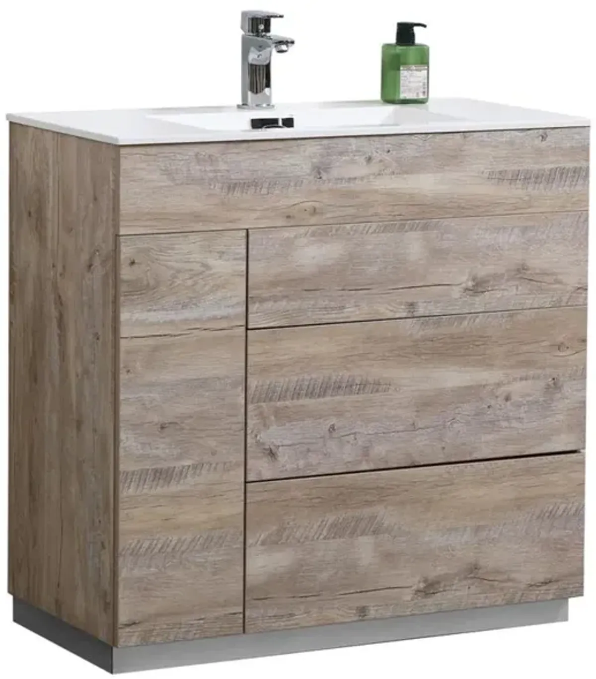 Kubebath Milano 36 Nature Wood Modern Bathroom Vanity
