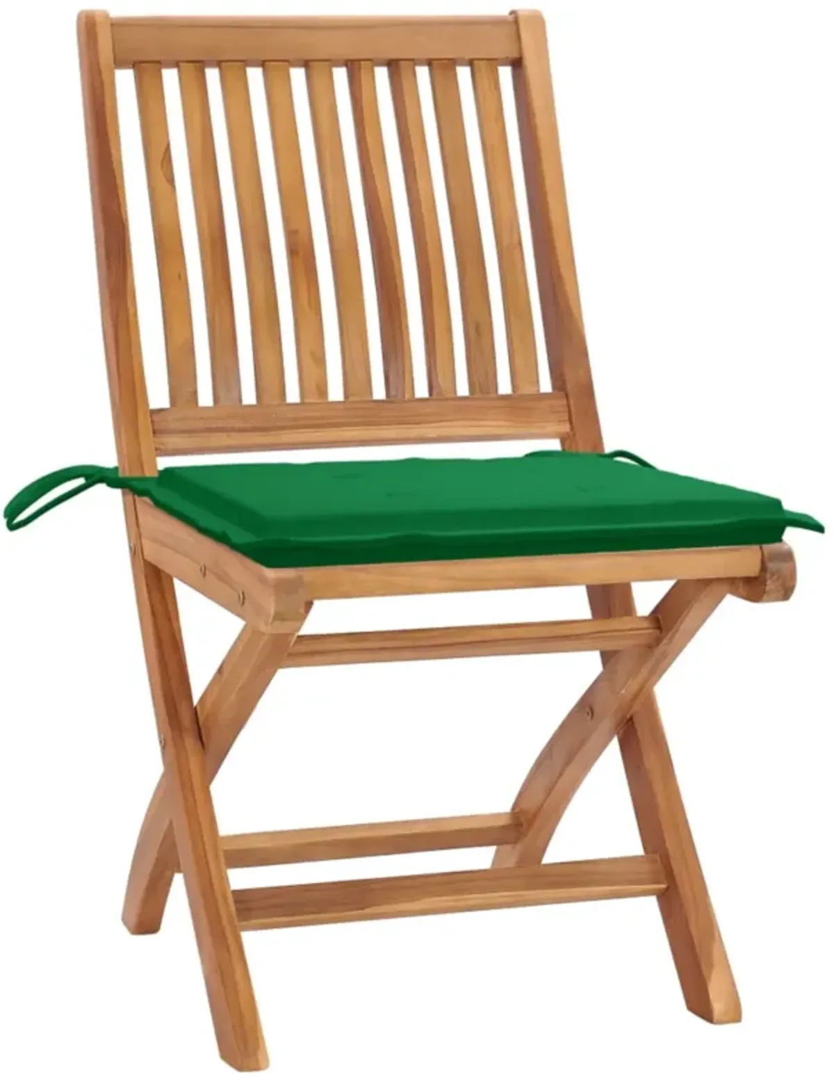 vidaXL Garden Chairs 2 pcs with Green Cushions Solid Teak Wood